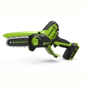 MOTOSIERRA A LITIO MINI GREENWORKS 4″, INCLUYE KIT CON 1 BATERIA  1 CARGADOR