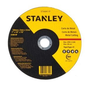 DISCO DE CORTE METAL 7’’ (178 x 3 x 22 mm) Tipo 27 STANLEY