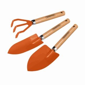 Kit de herramientas metálicas para jardín 3 piezas mangos de madera Tramontina