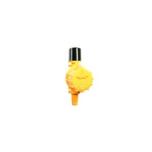 Microjet Antelco 90° c/valv. Regulador de caudal base amarilla cabeza negra
