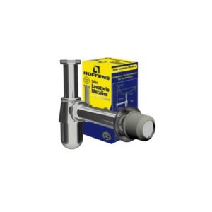 SIFON METALICO CROMADO 1 1/4″ SALIDA RECTA 32MM CON EMBELLECEDOR A MURO Y CAPUCHON 40 MM HOFFENS